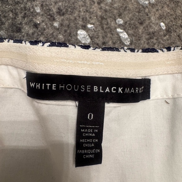 White House Black Market Strapless Navy and White Dress - Picture 5 of 6